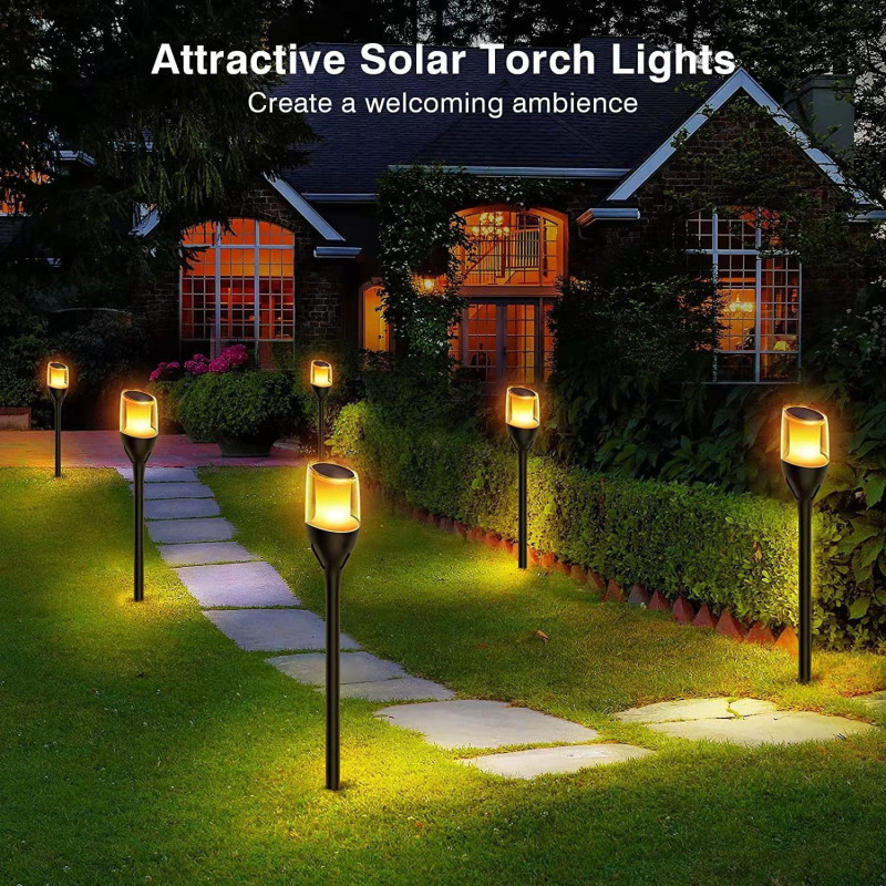 Solar Flame Bollard Light