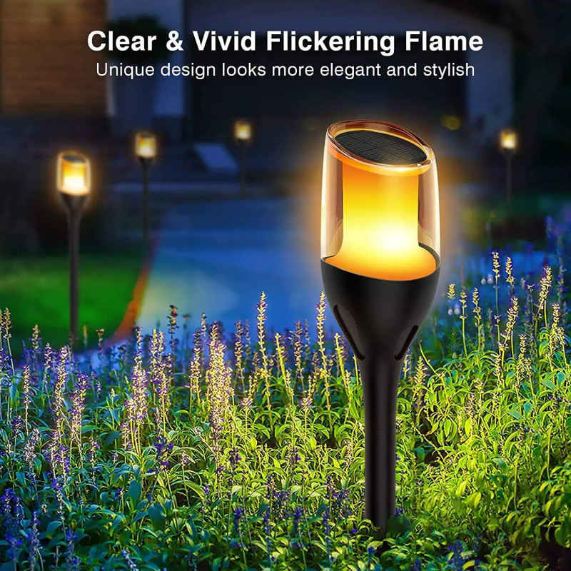 Solar Flame Bollard Light