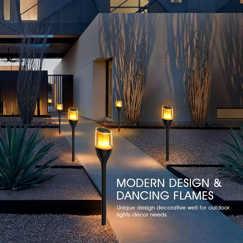 Solar Flame Bollard Light