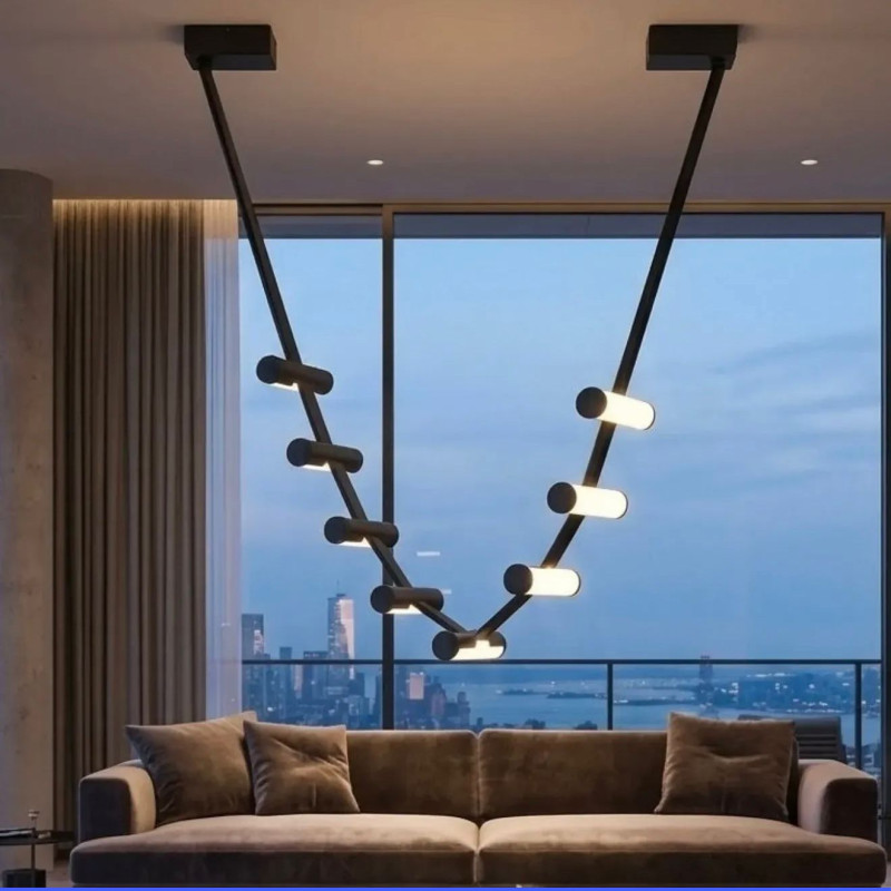 Wave Leather Chandelier