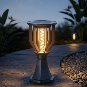Solar Glow Pillar Light