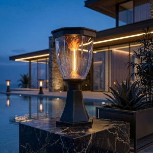 Solar Lava Pillar Light