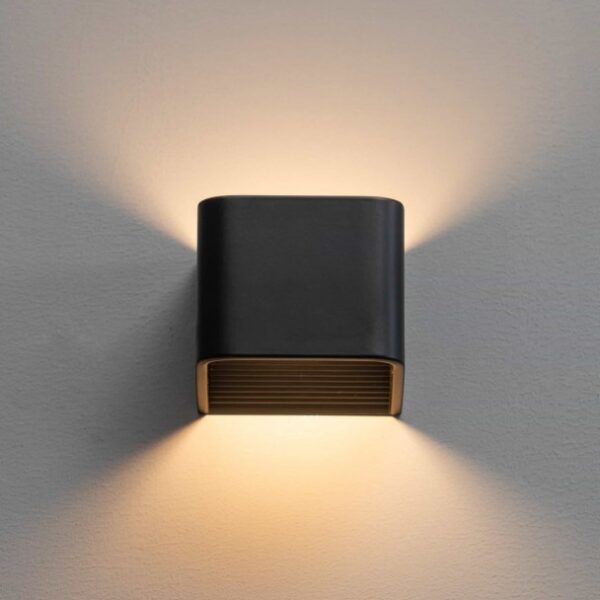 led 6w black wall light quadra 10 cm 5